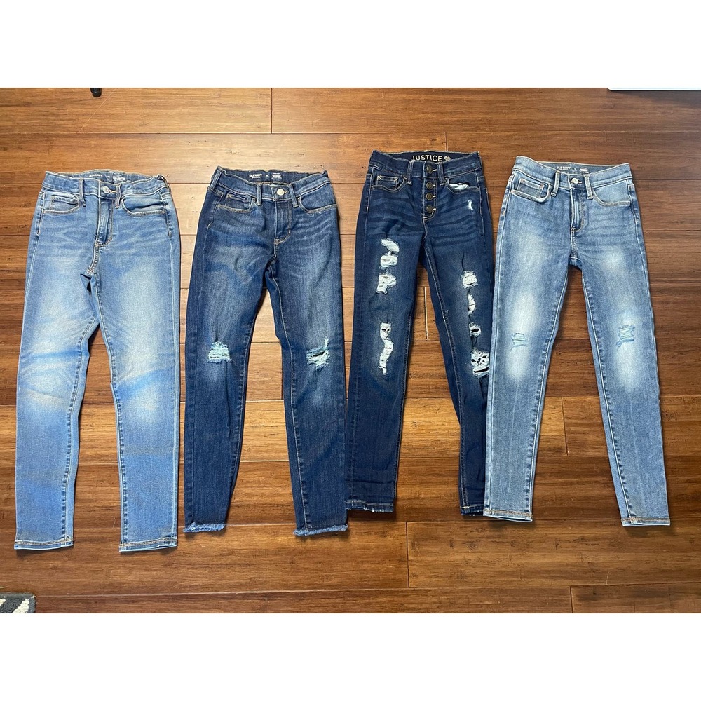 Girls Jeans lot of 4 size 10 Old Navy Jeans Justice Jeans girls skinny
